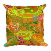 Rooted Khaos Orange Square Pillow