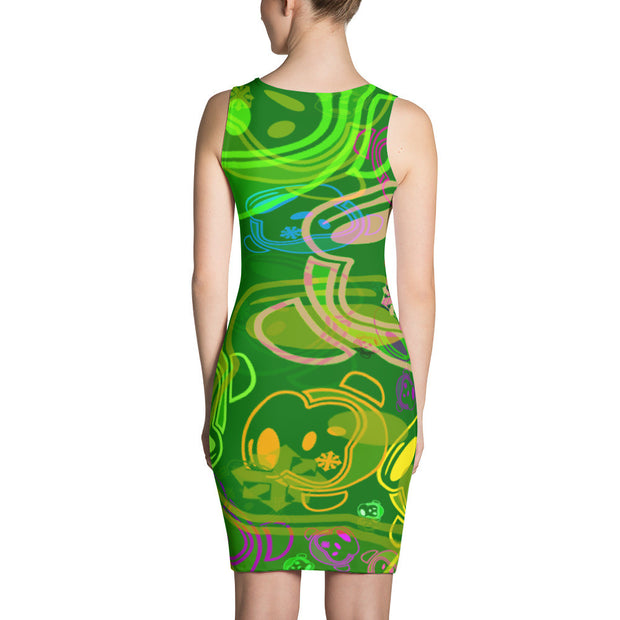 Rooted Khaos Green Cut & Sew Dress